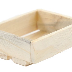 Dolls House Bare Wood Fruit Crate Box Empty Shop Country Store Market Accessory