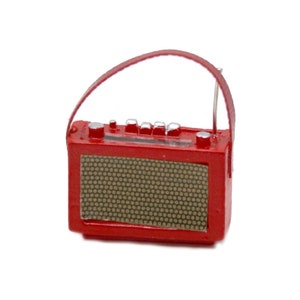 Dolls House 1960&#39;s Red Transistor Radio Miniature 1:12 Scale Accessory