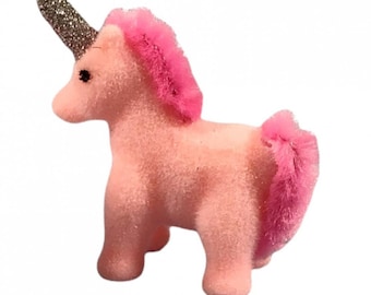 Dolls House Pink Flock Unicorn Teddy Miniature Toy Shop Nursery Accessory 1:12