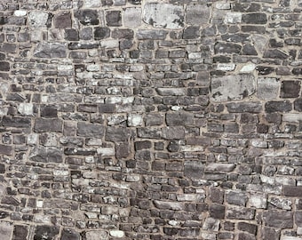 Dolls House Embossed Grey Stone Wall Exterior DIY Card Sheet 1:12 Scale