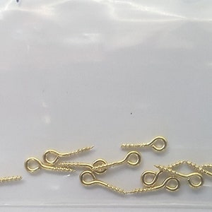 12 Brass Eyes for Dolls House Curtain Rods Window Accessory 1.5mm