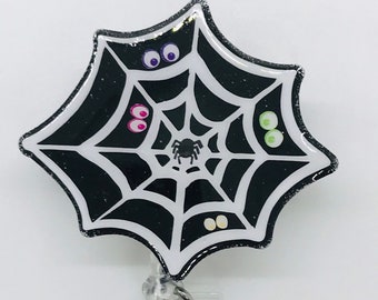 Halloween Badge Reel, Spider Web Badge Reel, Work Badge Reel, Halloween Accessory, Nurse Gift, Nurse Badge Reel, Interchangeable Badge Reel