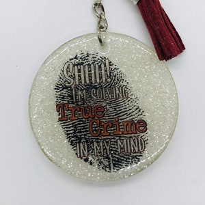 Crime Junkie Keychain, Gift for True Crime Fan, Crime Christmas Gift, Gift For Driver, Adult Easter basket, Crime Shows