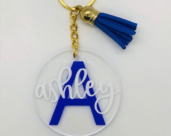 Custom Name Keychain, Personalized Keychain, Gold Keychain, Stocking Stuffer, Personalized Gift, Name Tag, Bag Tag