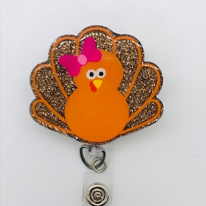 Turkey Badge Reel, Thanksgiving Badge Reel, Interchangeable Badge Reel, Nurse Gift, Nurse Badge Reel, Work Badge Reel, Holiday Badge Reel