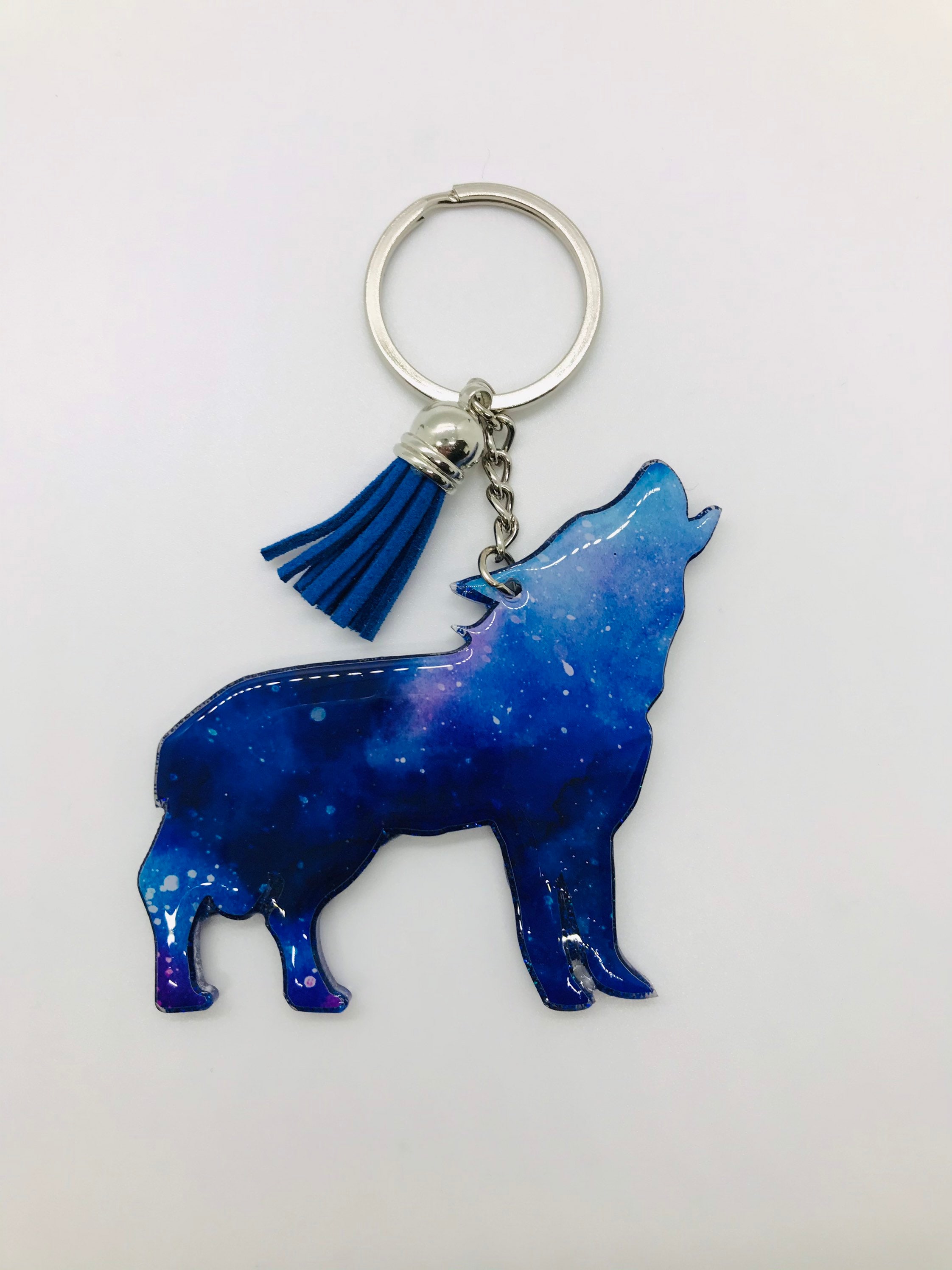 Wolf Keychain Howling Wolf Key Ring Gift for Her Gift for Etsy