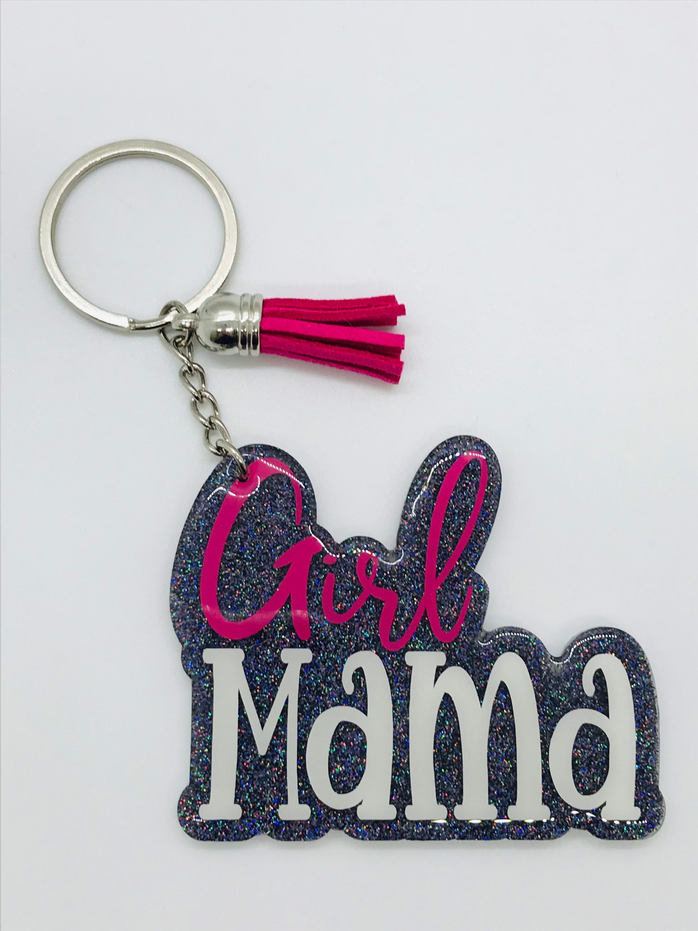 Girl Mama Keychain Mom Keychain Gift for Her Acrylic Vinyl Etsy