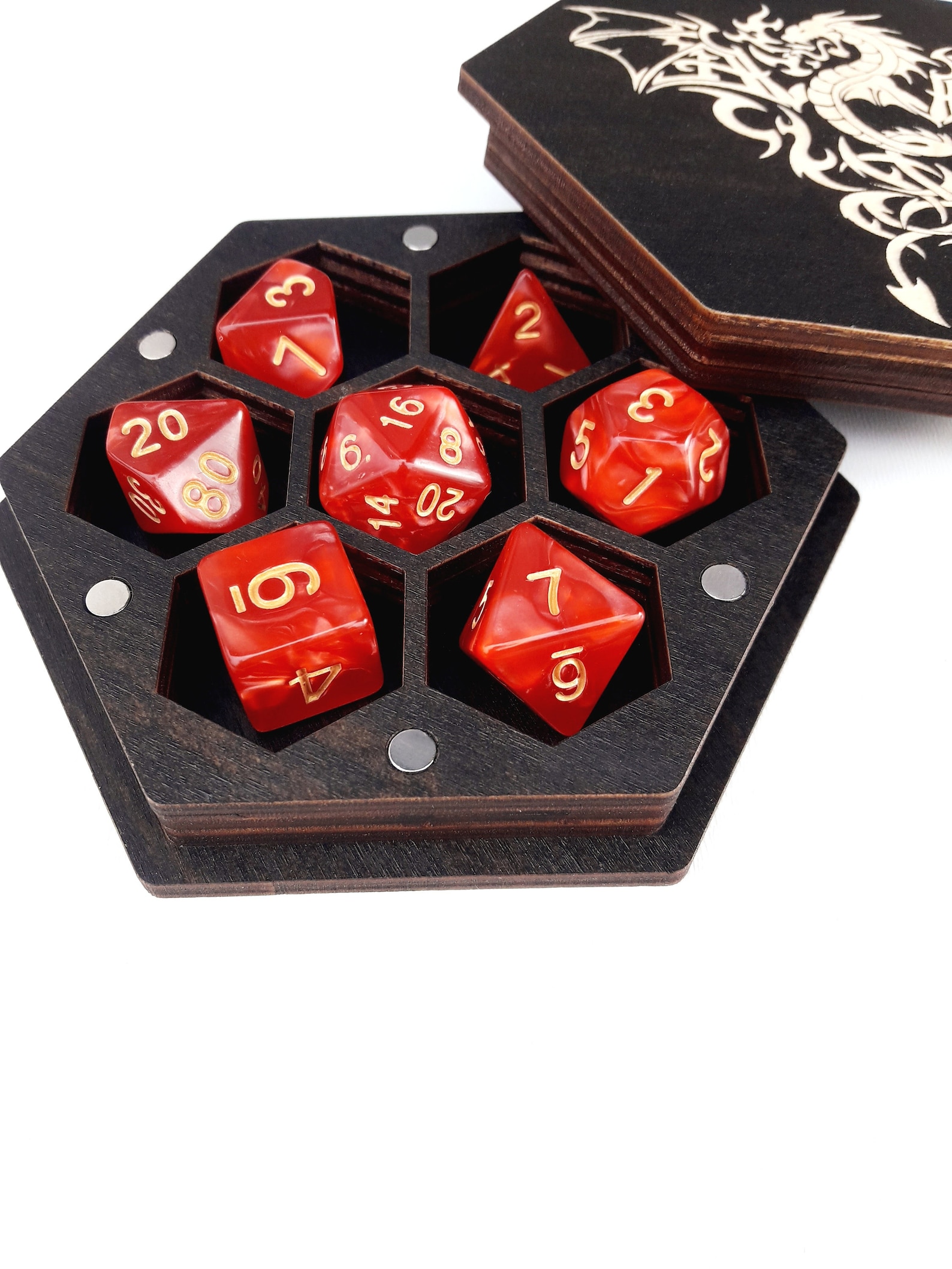 Dice Box Wood Dice Vault Dnd D&d Dice Box Dice Box Dragon Etsy