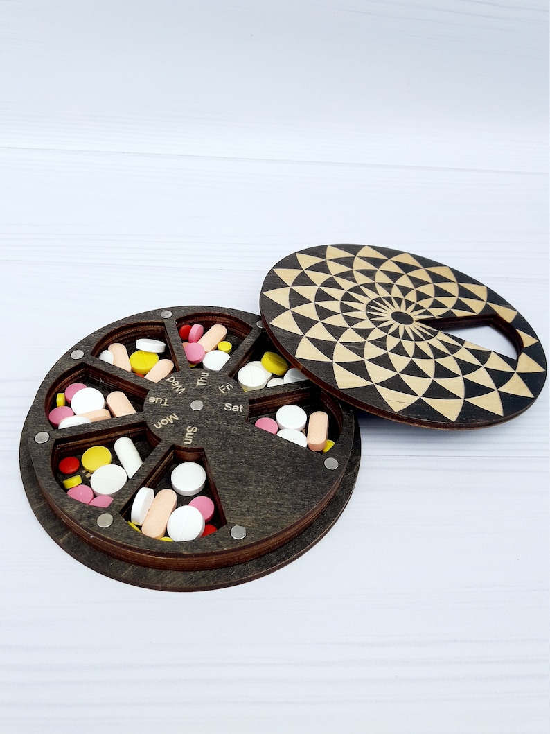 Pill case 7 day Weekly pill box Pill container Decorative pill Etsy