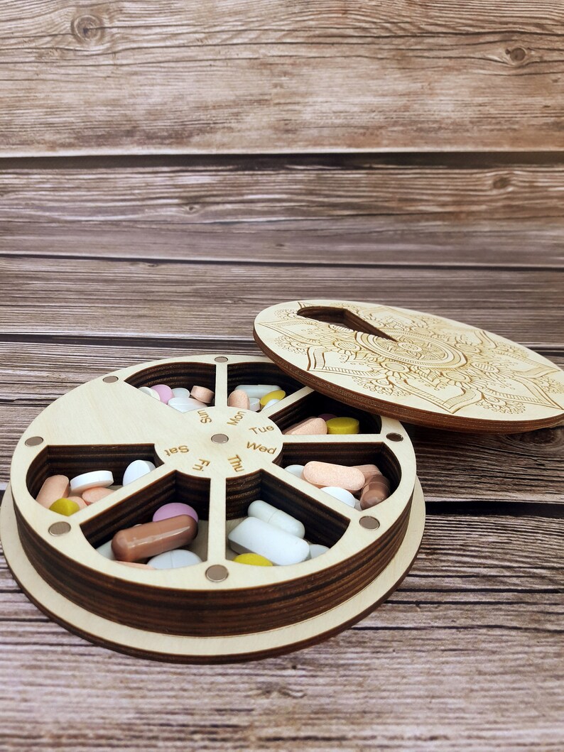 Pill Box 7 Day Pill Organizer 7 Day Pill Case Vitamin Box Pill Etsy