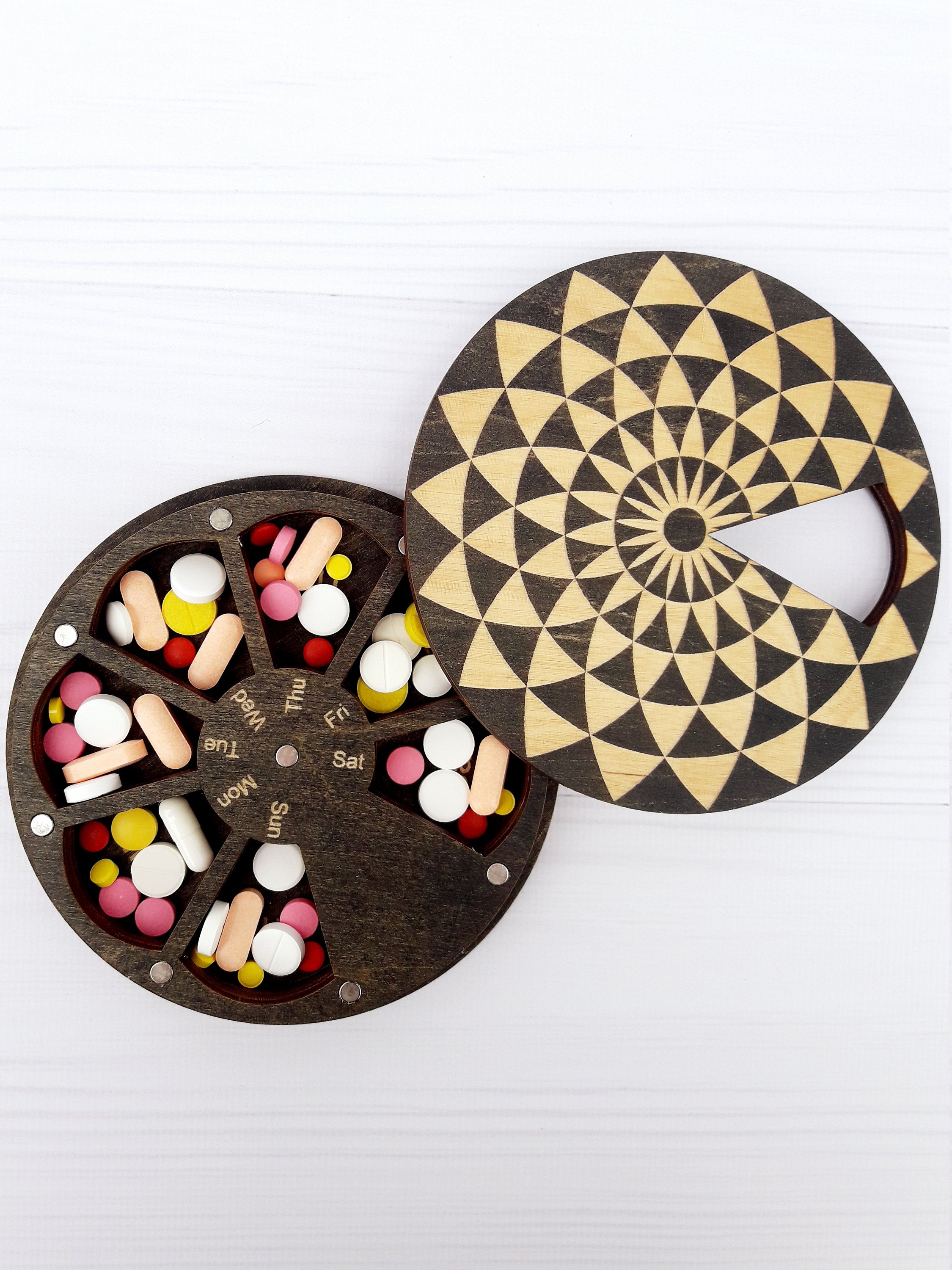 Pill case 7 day Weekly pill box Pill container Decorative pill Etsy