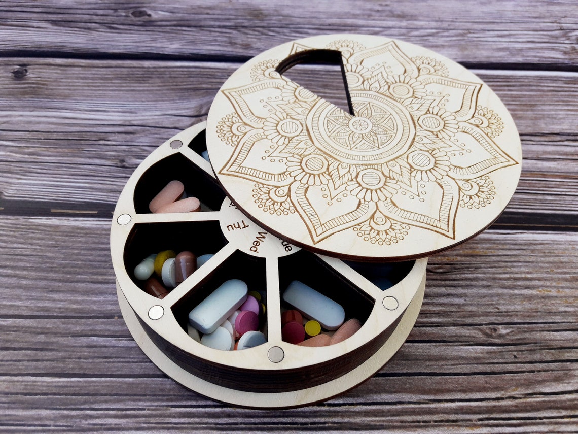Large Pill Organizer 7 Day Cute Pill Box 7 Day Pill Container Etsy