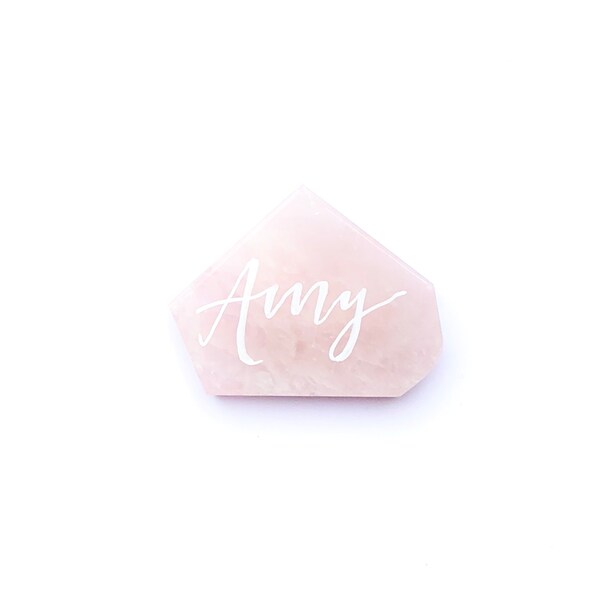 Rose Quartz Geo Stone Place Card