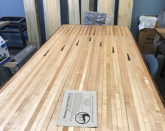Pieces Of Reclaimed Bowling Lane Wood Great For Tables Etsy