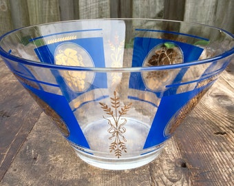 Vintage Bowl, mid century modern Hazel Atlas Grapes and Wheat bowl