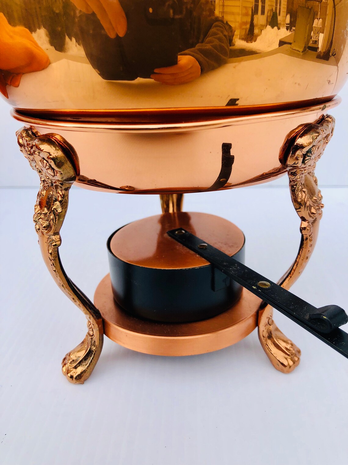 Vintage Copper Fondue Pot With Ornate Copper Stand & Copper Etsy