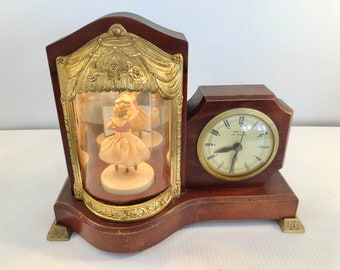 Vintage, Rare, 1950's, United Self-Starting Electric Clock Model Number 870 with Light-up & Dancing Ballerina In Wonderful Working Condition