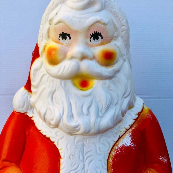 Vintage Empire Santa Blow Mold, Very Rare 34" H, Santa with Paper Eyes 1966 Illuminated Light (Reserved for Angela H.)