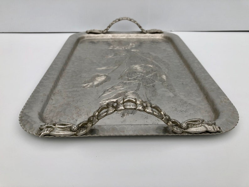 Vintage Hammered Aluminum Rodney Kent Tray & Relish Dish Etsy