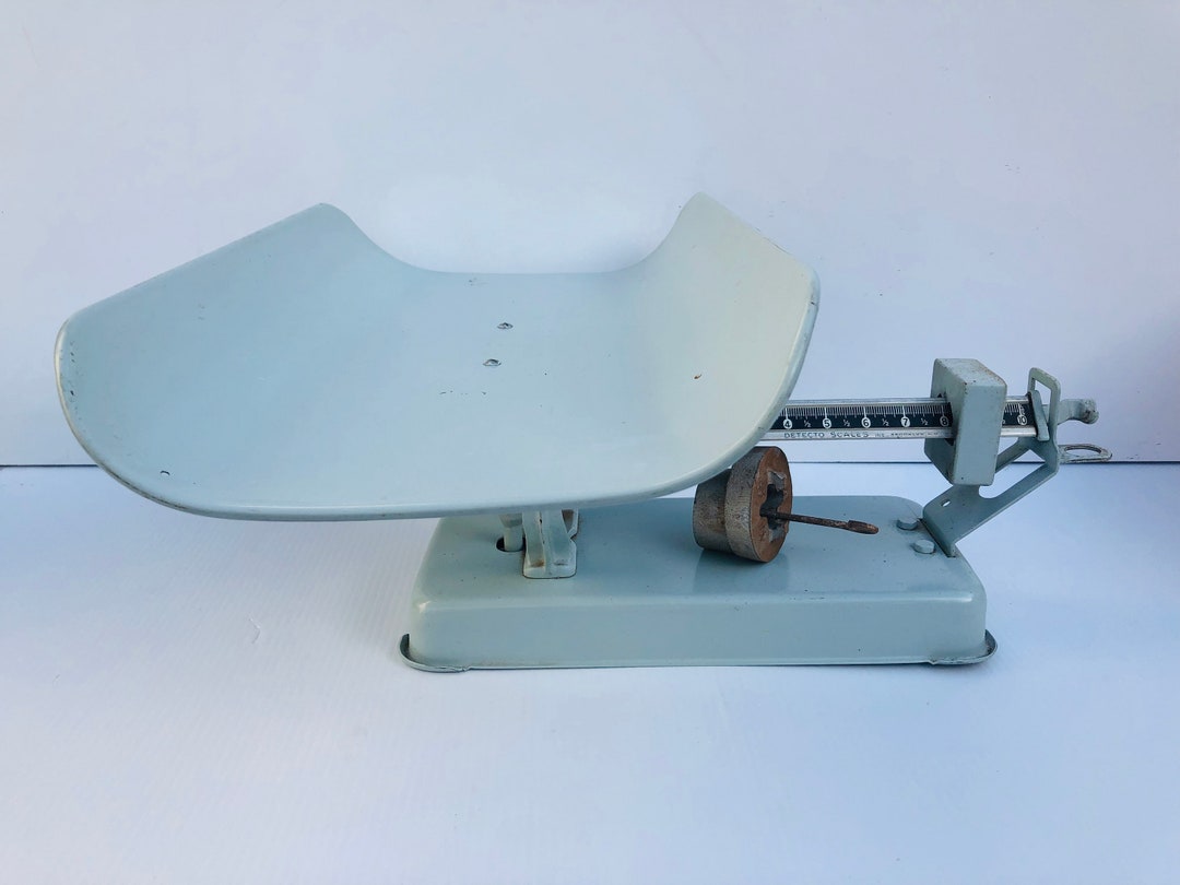 Antique Detecto Light Blue Cast Iron Baby Scale, Working, Doctor's