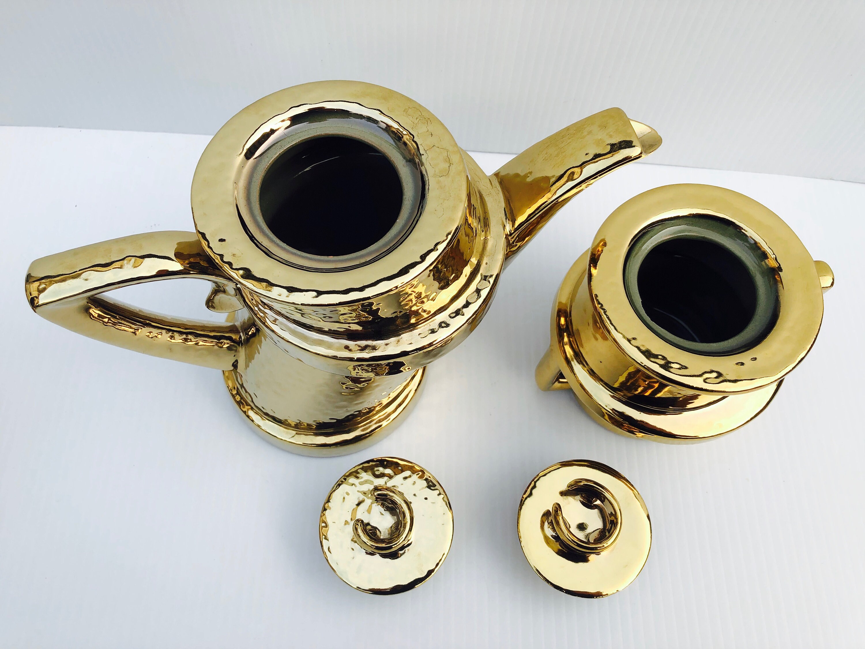 Vintage Double Stacked Crooked Pottery Tea Set in Glossy Etsy