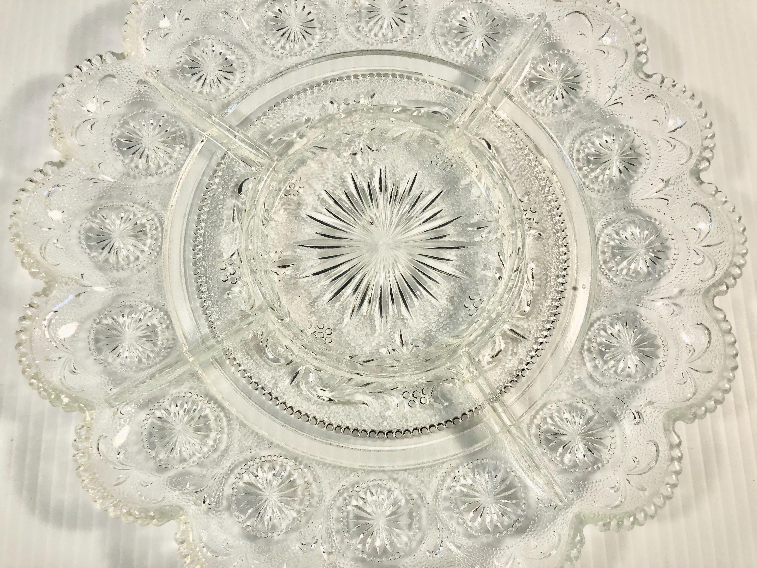 Vintage Brockway Glass Deviled Egg Platter, American Concord