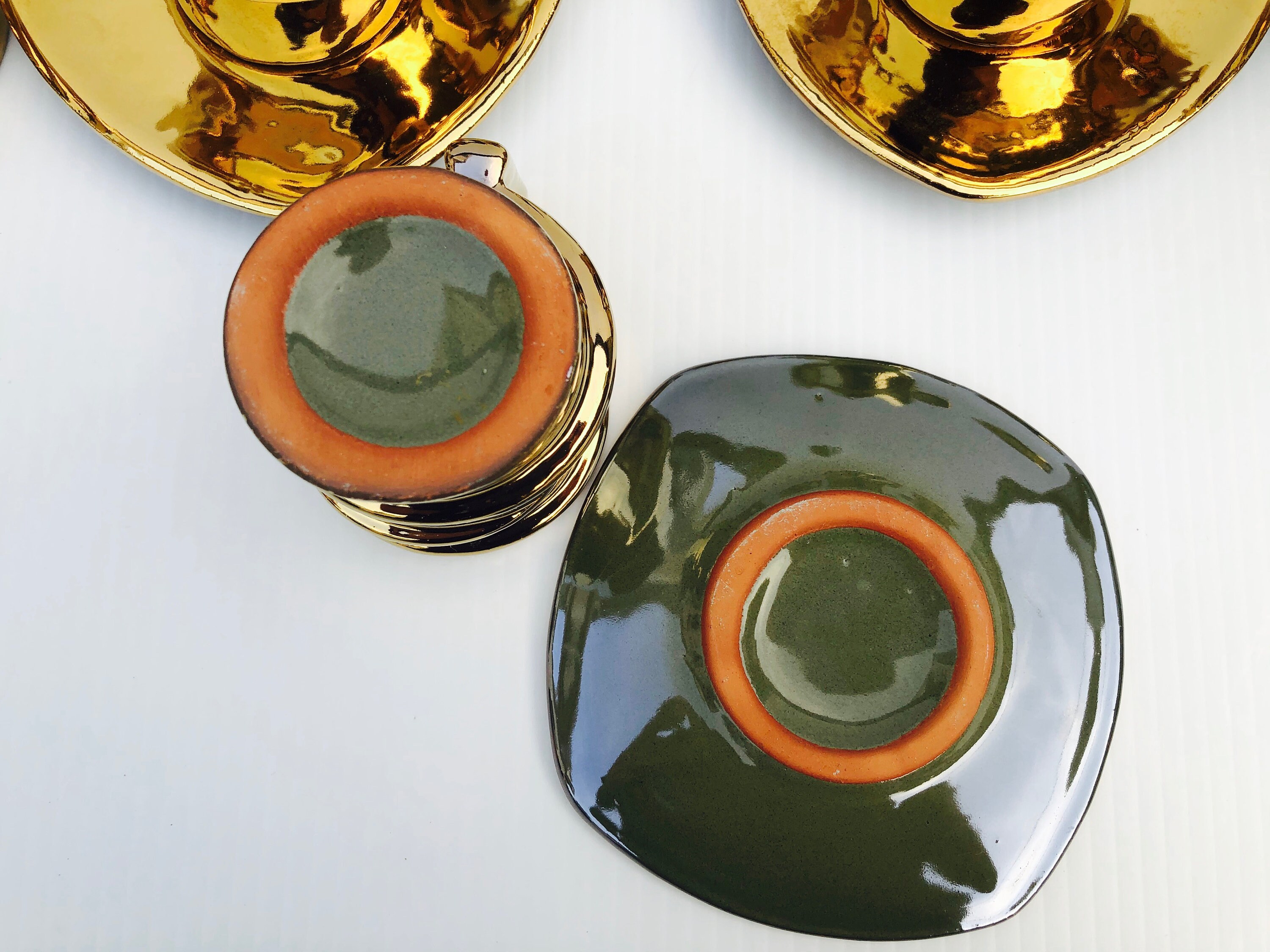 Vintage Double Stacked Crooked Pottery Tea Set in Glossy Etsy