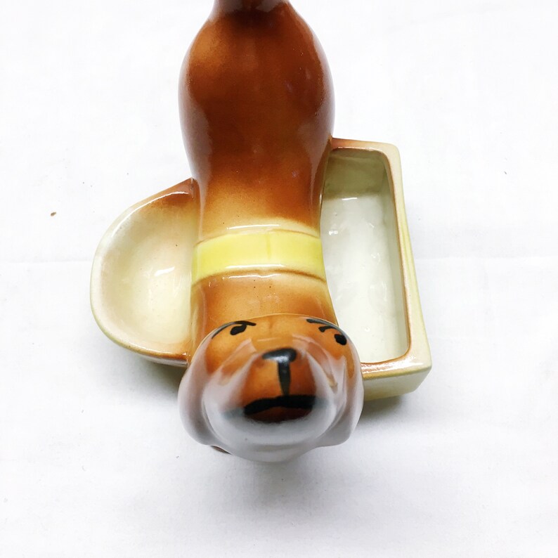 ceramic dachshundwiener dog retro planter VINTAGE