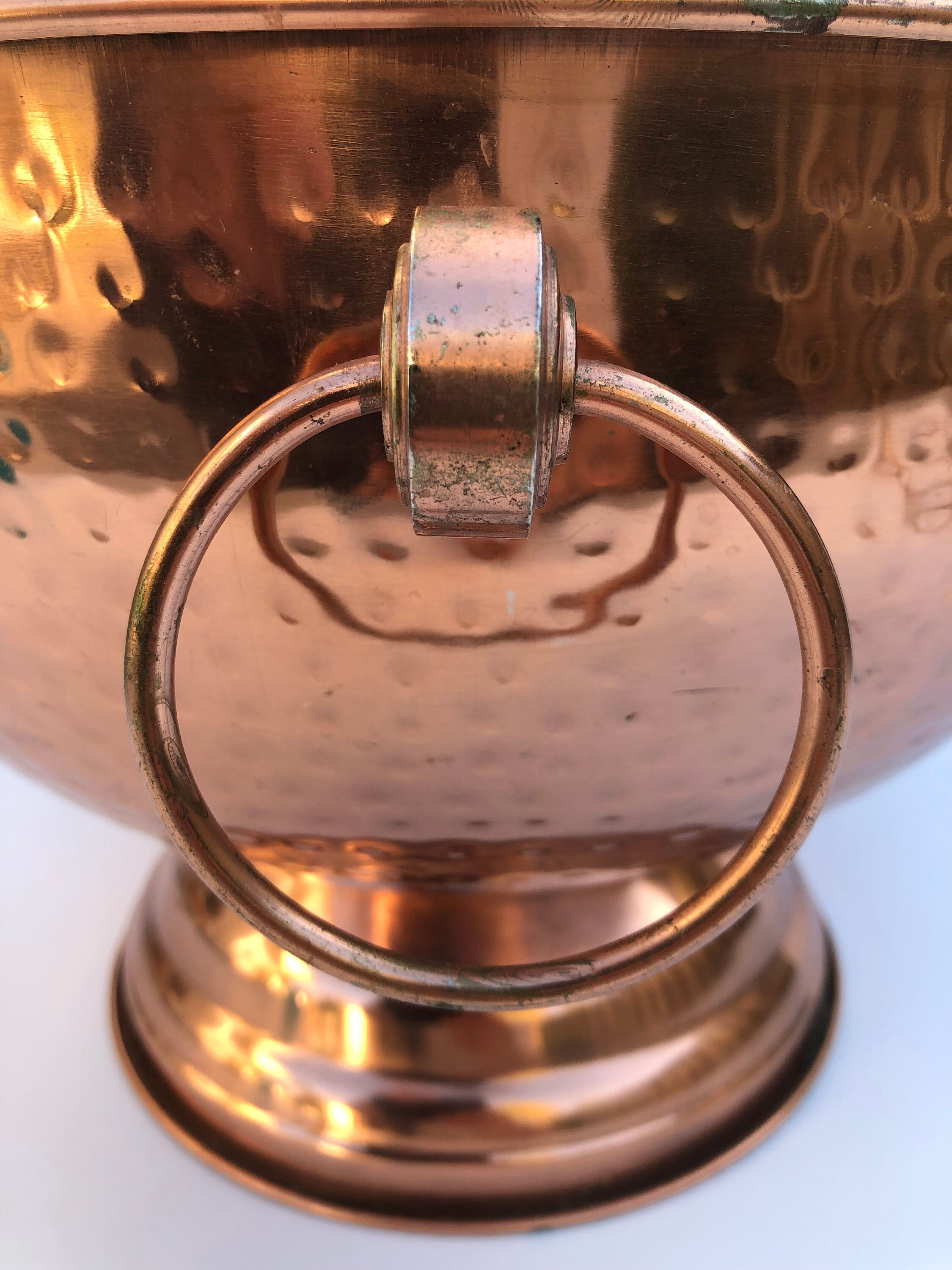 Vintage Hammered Copper Champagne Bucket Extra Large Pedestal Etsy