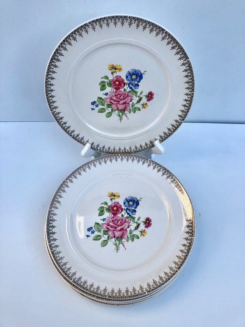 Vintage Floral China Plates Delight by Good Housekeeping Etsy