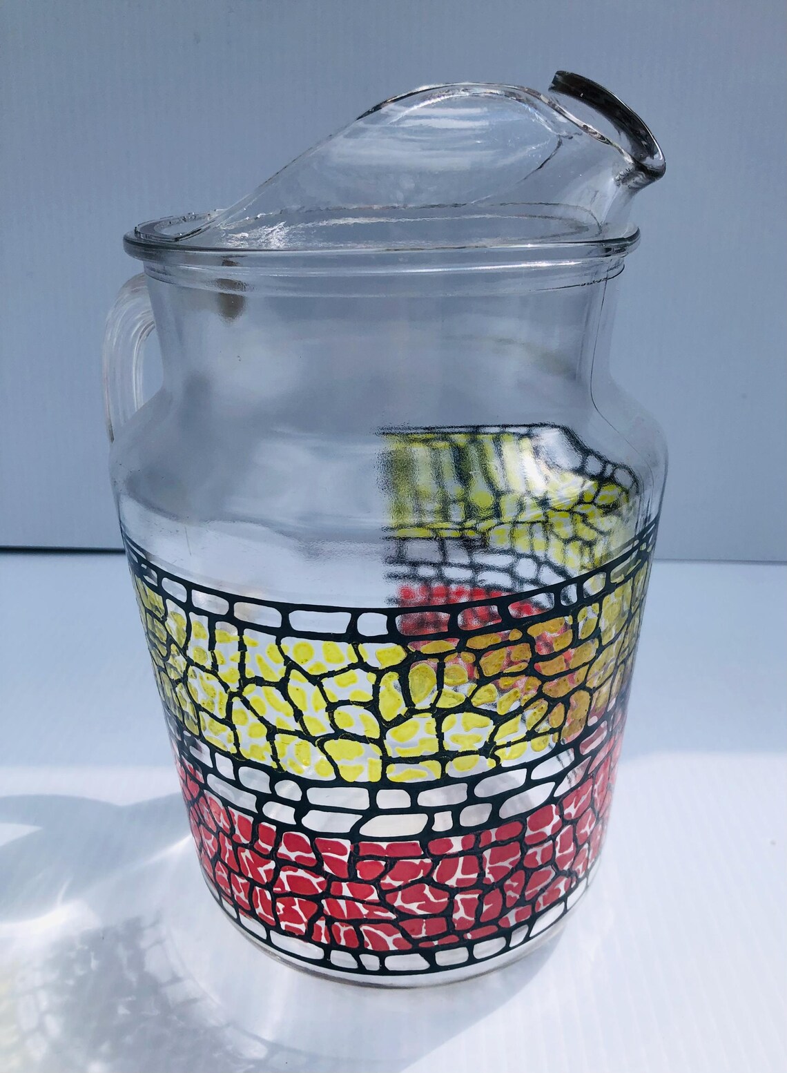 Vintage Glass Pitcher, Cobblestone Pattern, Retro Bar Decor - Etsy