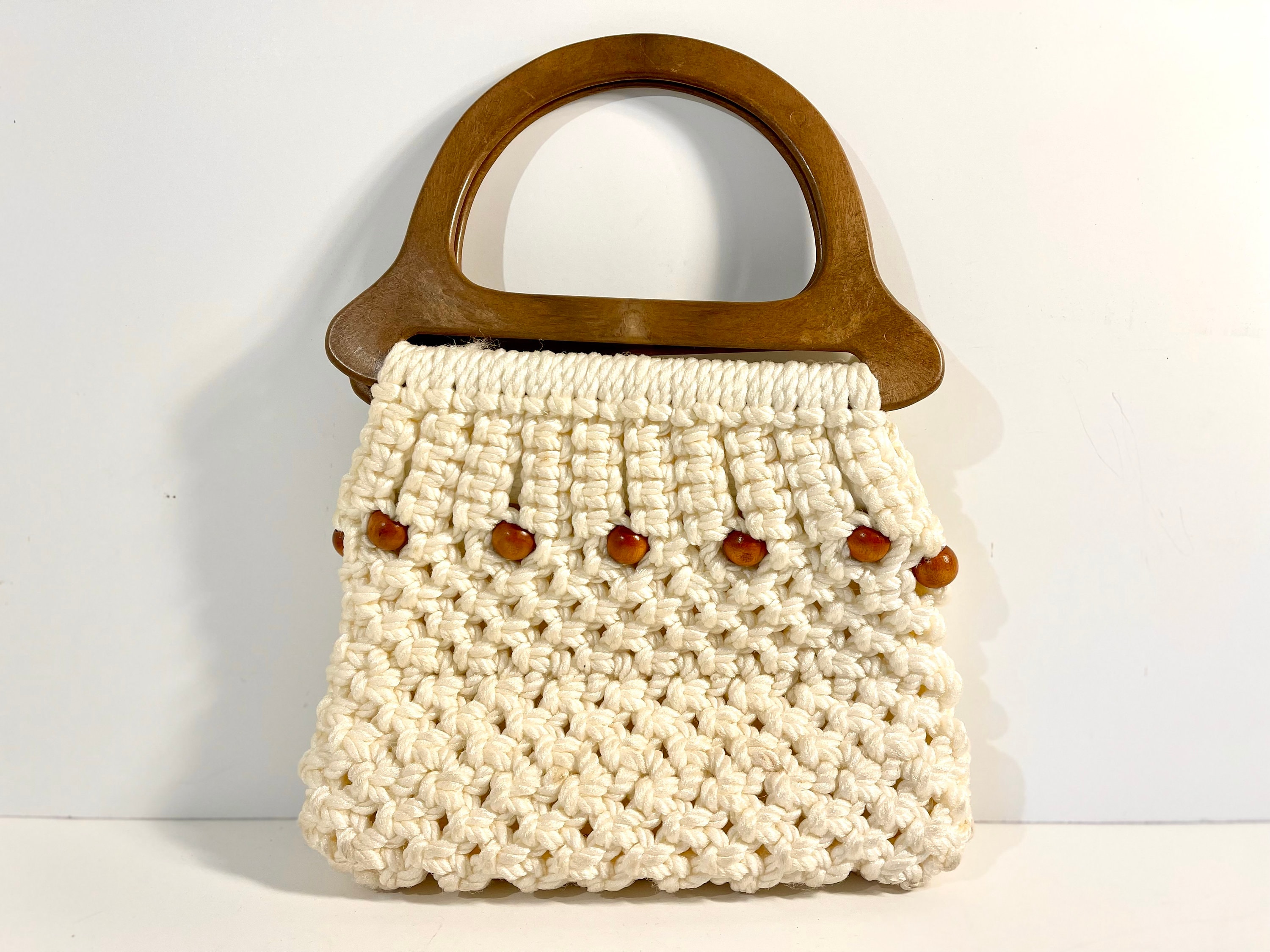 The Crown Vintage Macrame Bucket Bag is a medium-sized crossbody bucket bag Crown Vintage Bags & Handbags for Women for sale | eBay main image 2