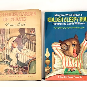 Vintage Children&#39;s Books, Set of 2 – The Child&#39;s Garden of Verses, 1932 and Golden Sleepy Book, 1948