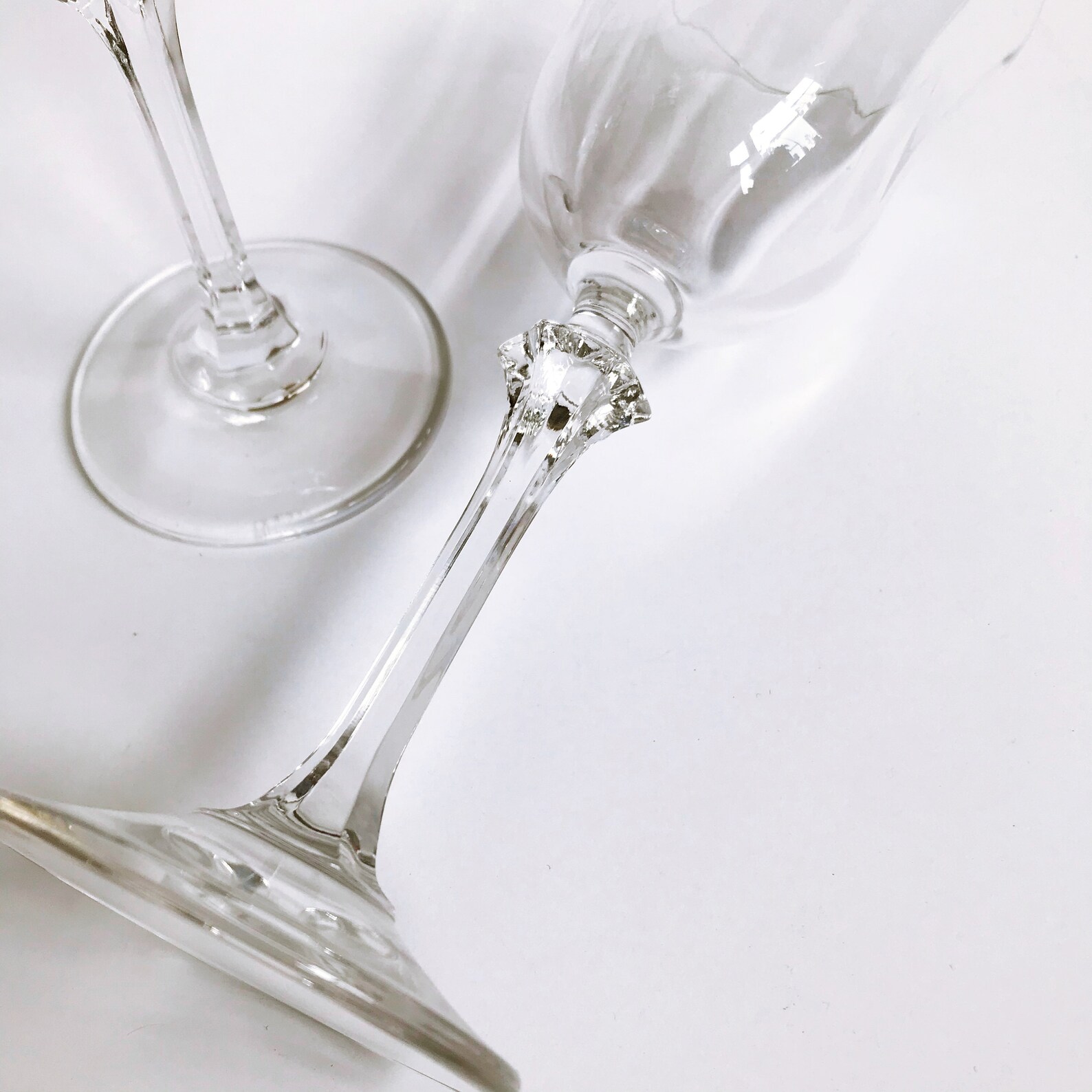 VINTAGE Crystal Oneida Ribbed Wine Glasses Etsy