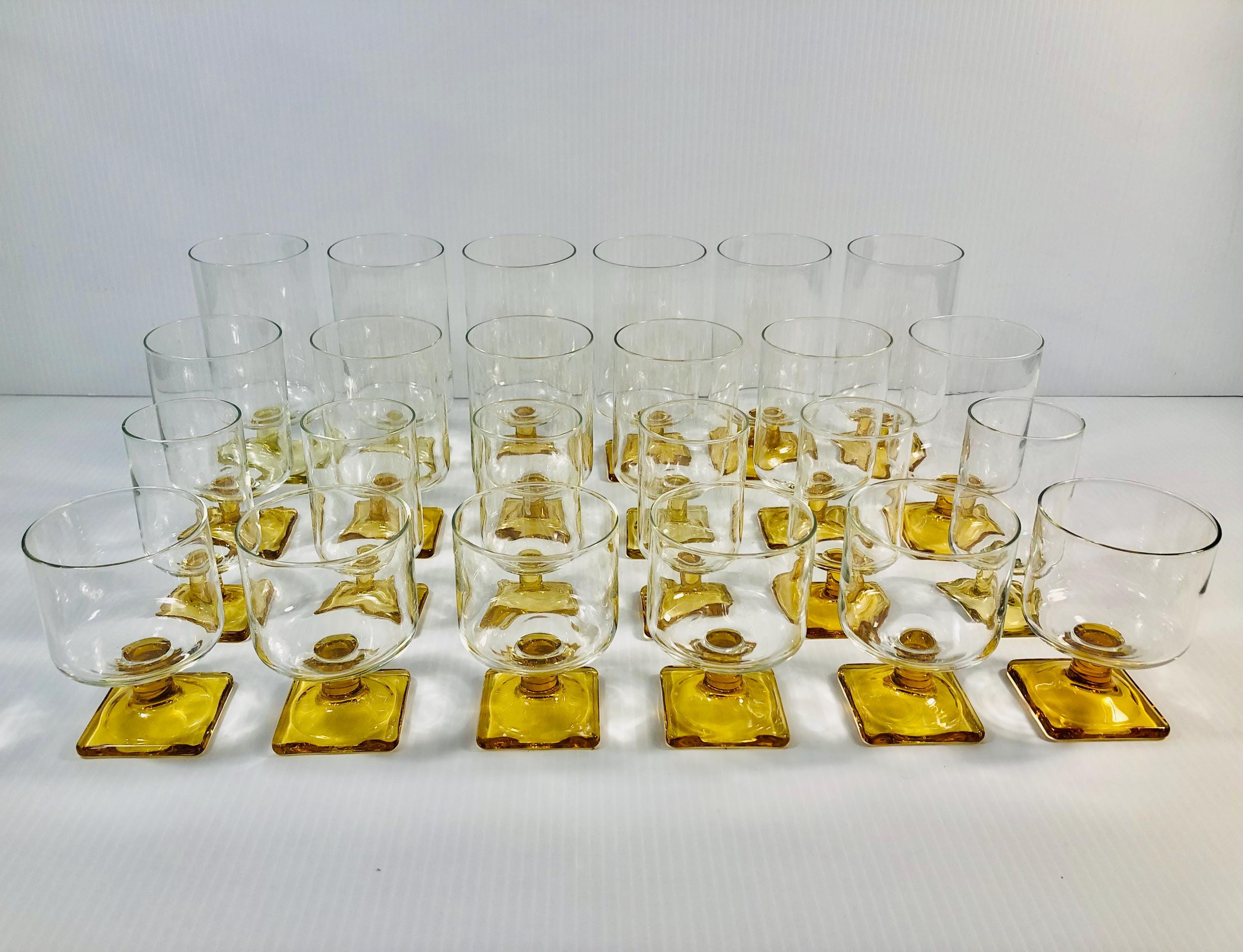 Yellow federal glass glasses - Etsy 日本