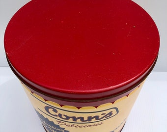 Vintage, Large 1 1/4 LB., Conn's Delicious Potato Chip Can