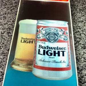 Vintage, Rare, 1970&#39;s, Budweiser Light Lighted Advertising Beer Sign, Vintage Man Cave Budweiser Bar Light, Bar or Tavern vintage Beer Light