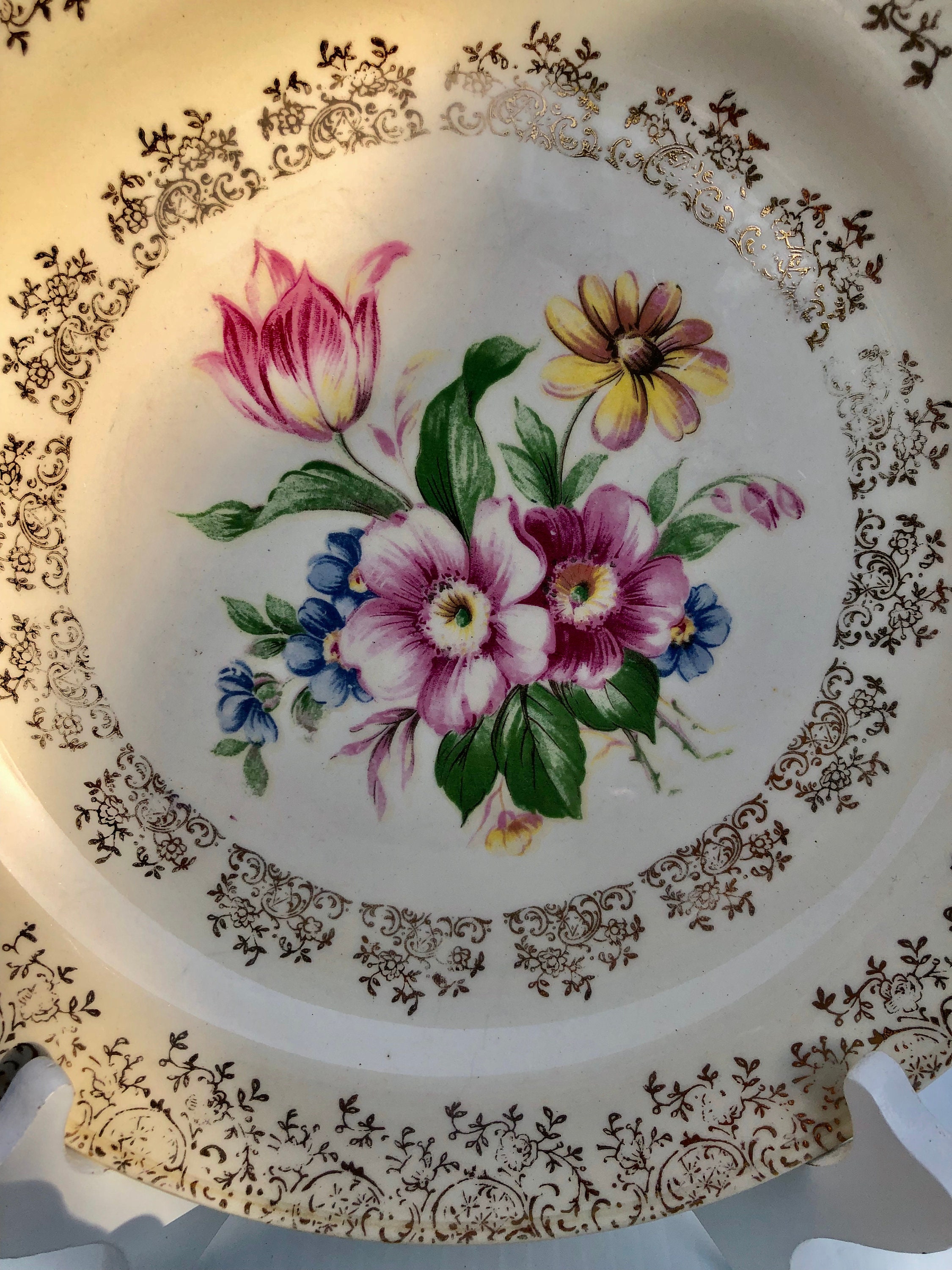 Vintage Floral China, Homer Laughlin Eggshell Nautilus USA