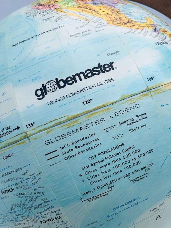 アンティーク　globemaster 地球儀 ヴィンテージ グローブマスター 世界地球儀、1940年代製、浮き彫り装飾