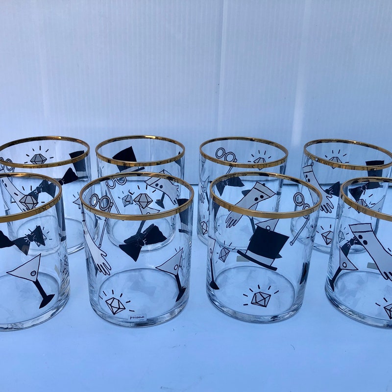 Gold Rimmed Cocktail Glasses - Etsy