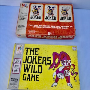 Vintage Milton Bradley Company Game Set, 1970s Game Joker, Joker, Joker & The Joker&#39;s Wild Game Based on Vintage Game Shows, Game Night