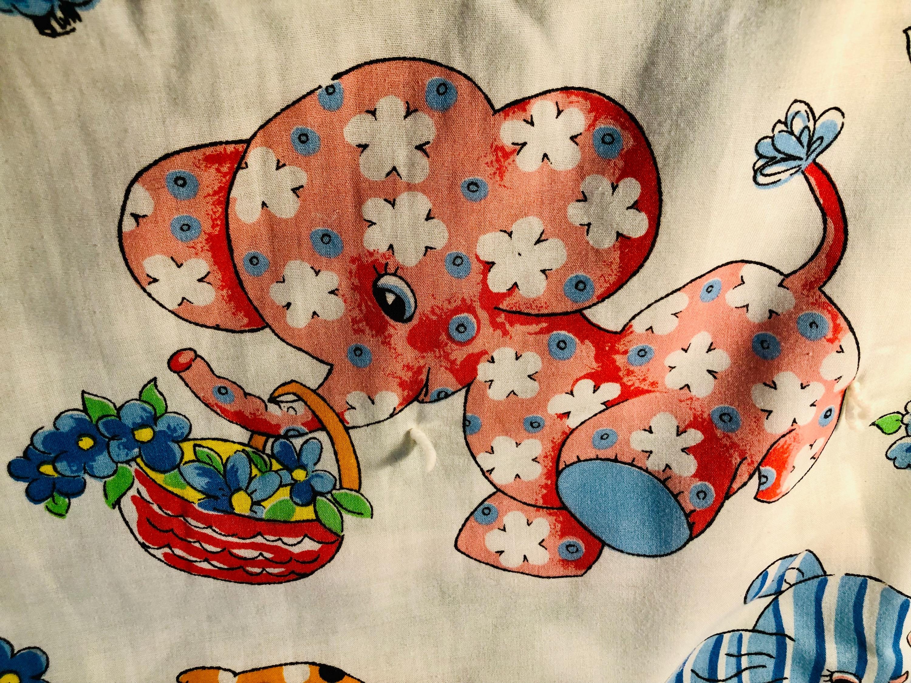 Vintage Nursery Animal Baby Quilt, Handmade Stitched Gingham - Etsy
