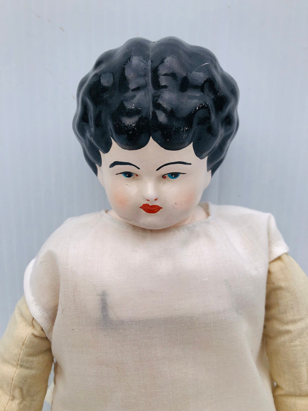 Antique Vintage Helen China Doll With Porcelain Face, Arms, Legs