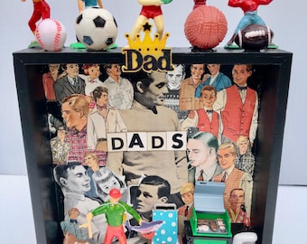 Vintage Vaderdag-montagekunst voor muur, bureau of plank, papa's cadeau