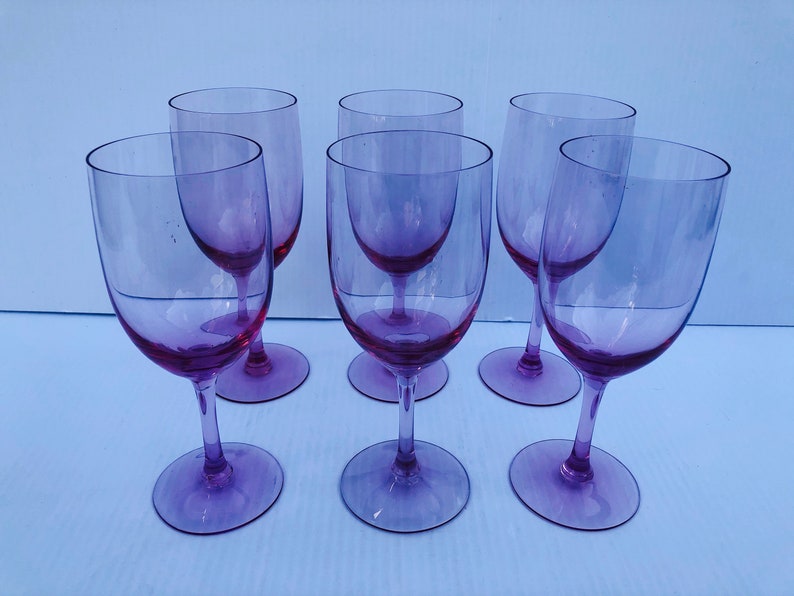Vintage Pink Fostoria Wine Glasses Set of 6 Rare Etsy