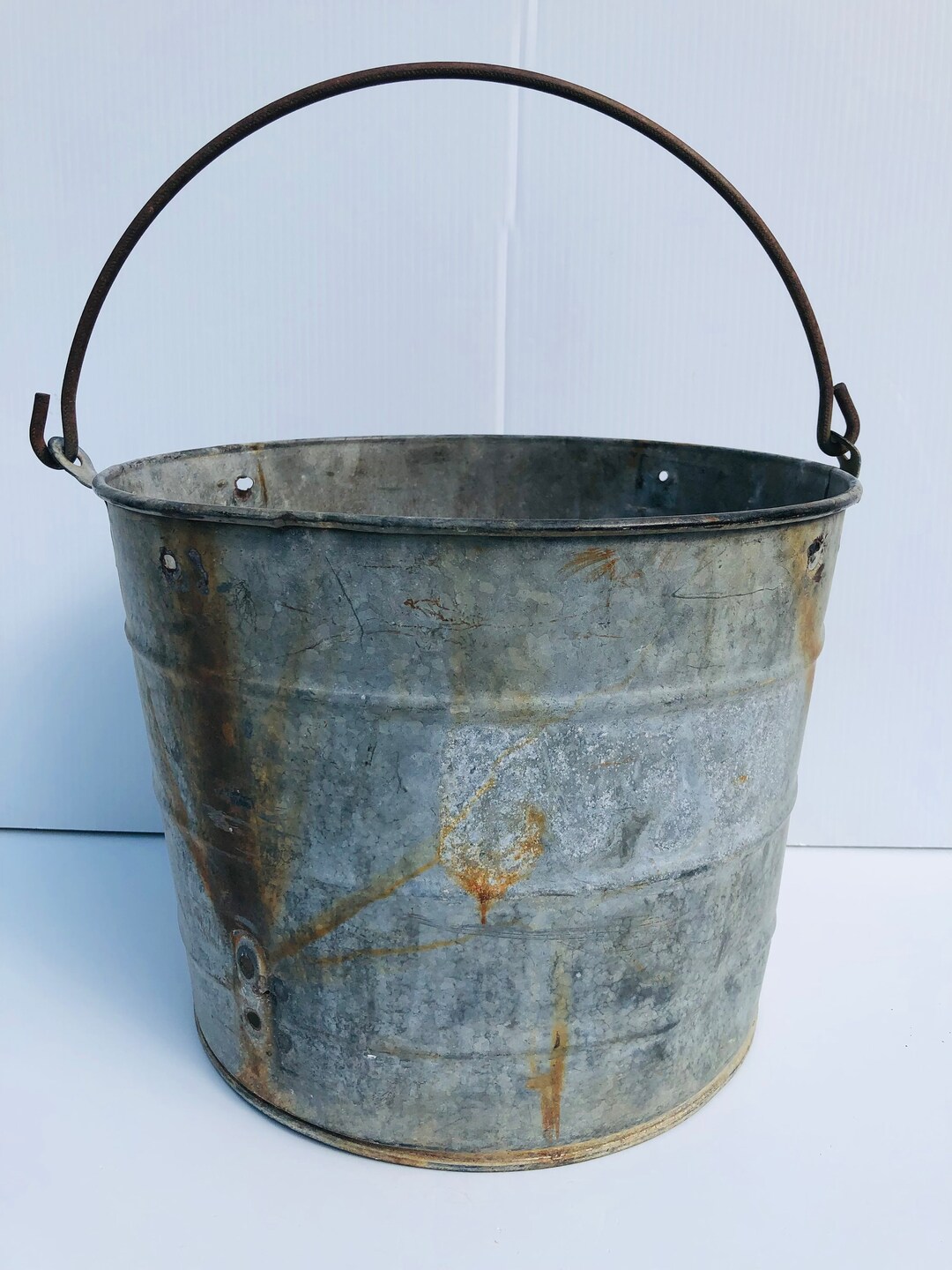 Antique, Vintage Galvanized Mop Bucket Marked on the Bottom VICTOR