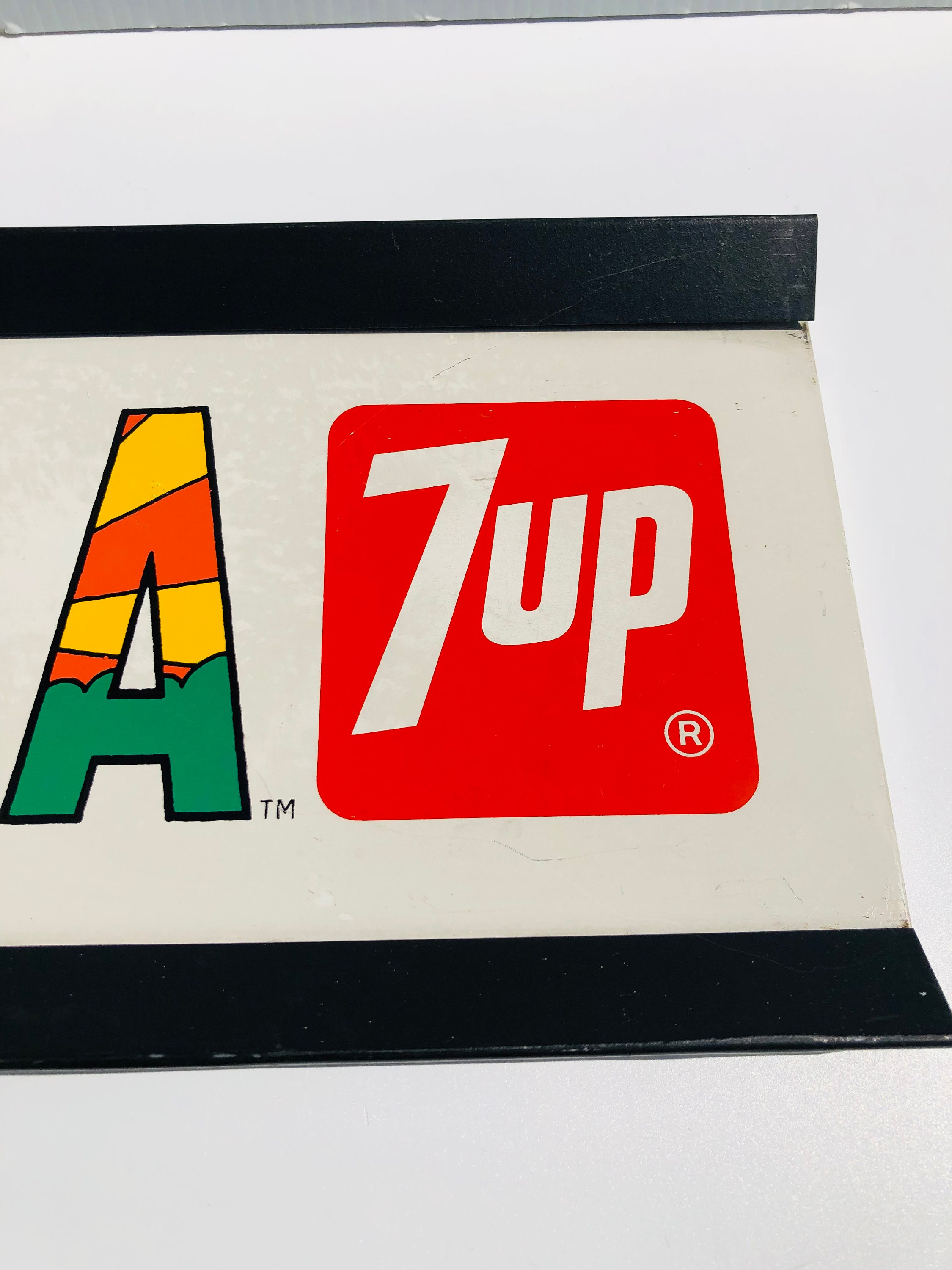 Vintage 7UP THE UNCOLA Peter Maxx Style Metal Sign, Rare Vintage 7UP THE UNCOLA Peter Maxx Style Metal Sign, Rare