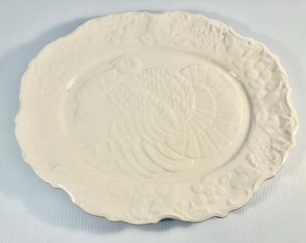 Vintage Embossed Turkey Platter, Thanksgiving Decor