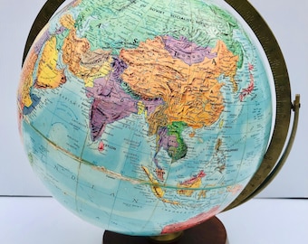 ヴィンテージ Replogle ステレオレリーフ 1940年代 世界地球儀 木製