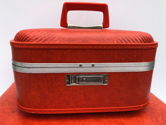 Vintage JCPenny Orange Luggage Set, Hard Surface … - image 3